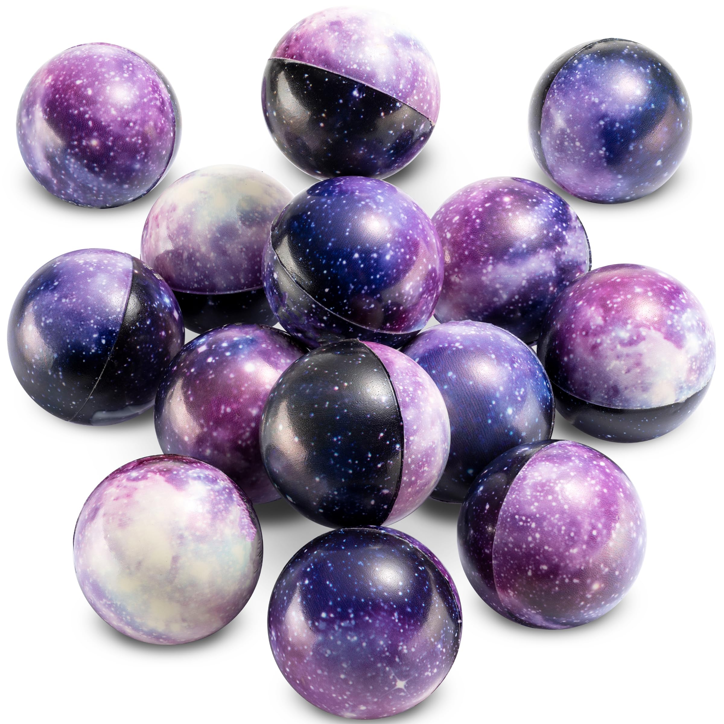 – Galaxy Stress Balls for Kids - Pack of 50 Bulk - Squeeze Anxiety Fidget Sensory Balls for Children with Outer Space Theme, Great Toys for Party Favors and Birthday Party Supplies