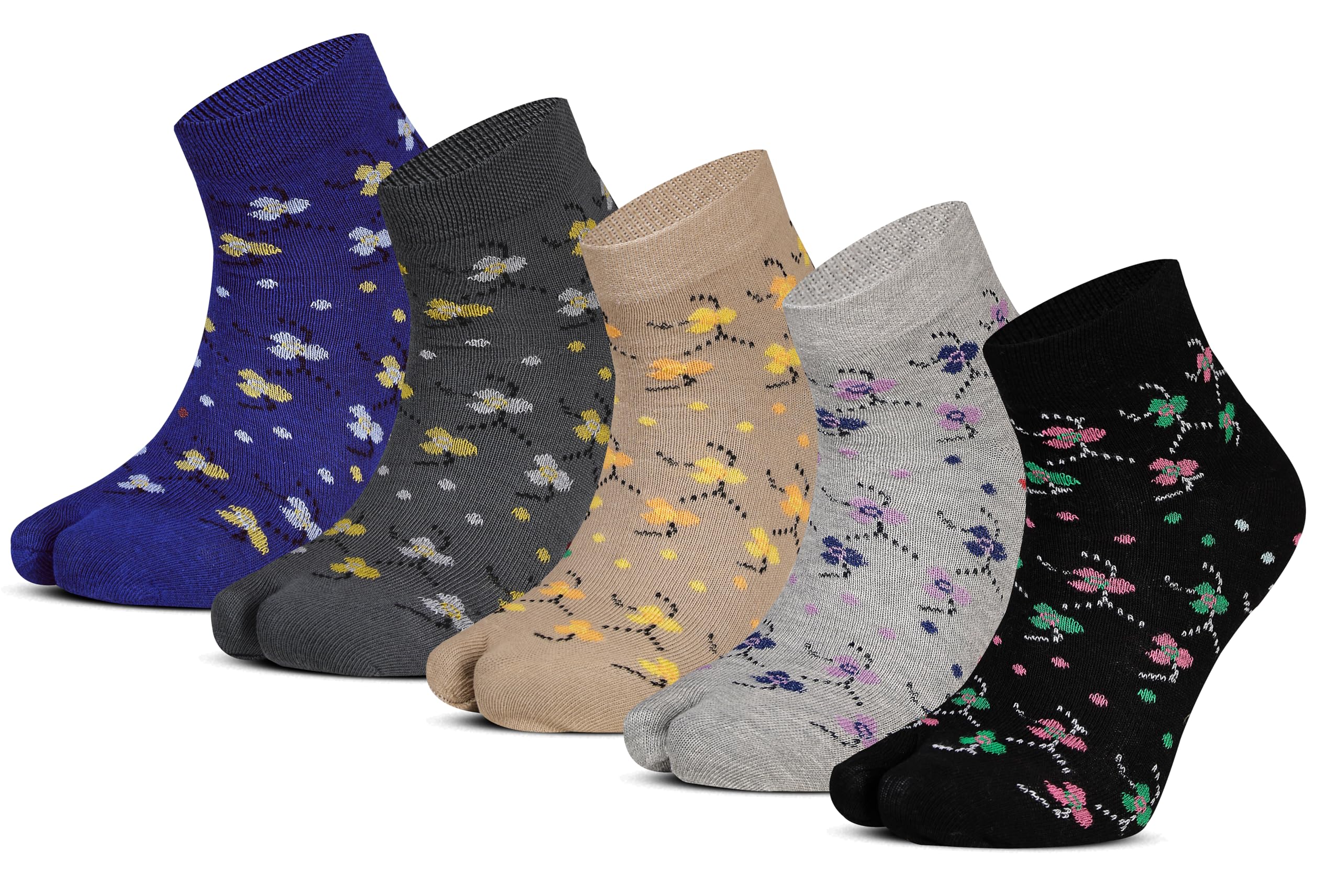 rc. royal class Women's Ankle Cotton Thumb Multicolored Socks, Pack Of 5 - Ankle Length-picture-35