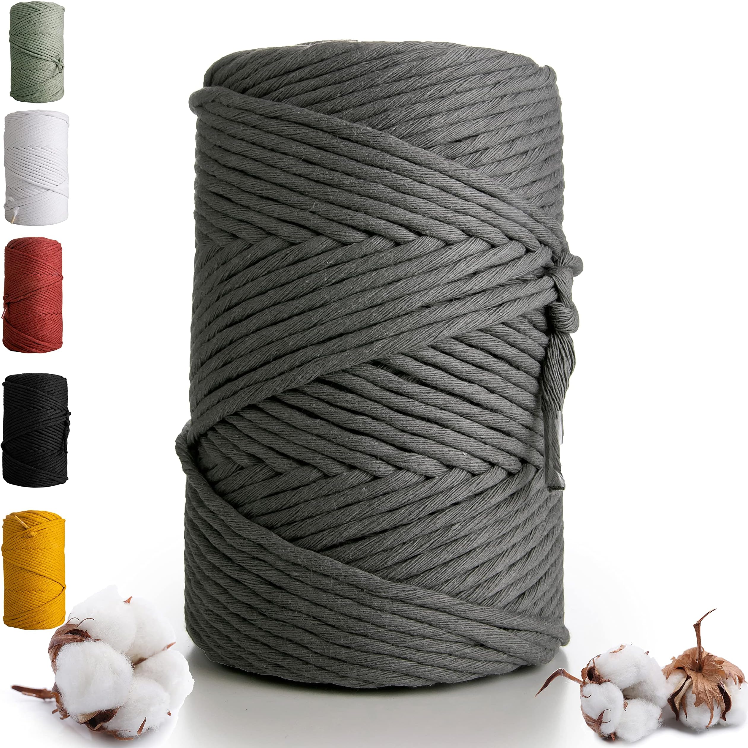 Macrame Cord 3mm 140m Single Strand Twisted Macrame Cotton Rope, Dyed Craft String for Knitting, Crochet, Macramé for Handmade Wall Hanging, Dream Catcher, Plant Hangers, Kit, DIY projects
