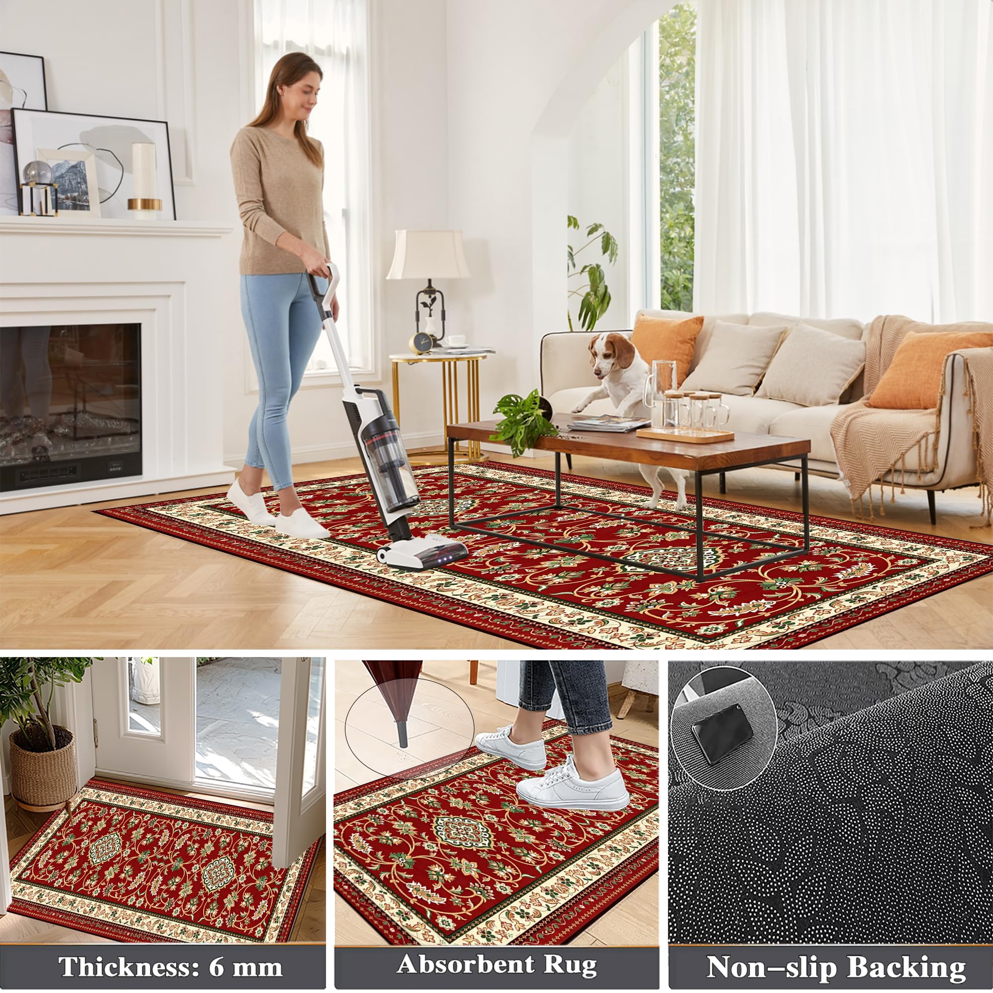 Bieżnik na korytarz, chodnik kuchenny, antypoślizgowy, nadaje się do prania, wytrzymały, 70 x 300 cm, chodnik wejściowy, podłogowy, długi, do przedpokoju, wąski, chłonny, do prania, sypialni, salonu