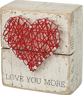 Primitives by Kathy 34248 Rustic White String Art Box Sign, 3.5