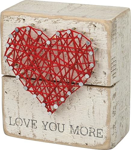 Primitives by Kathy 34248 Rustic White String Art Box Sign,