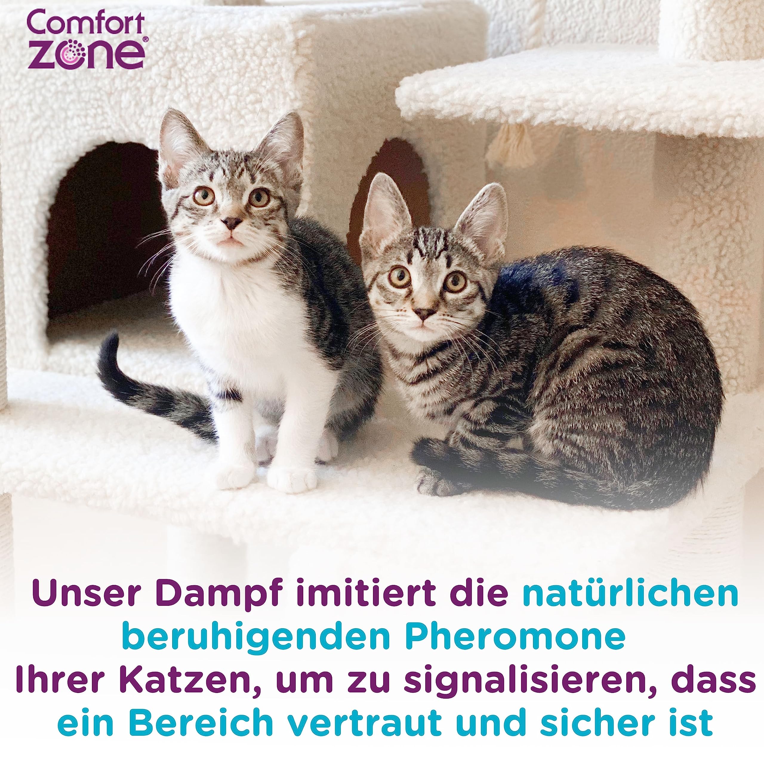 4er-Nachfüllpack im Sparpaket (120 Tage) für Comfort Zone Diffuser, Pheromone für EIN entspanntes Zuhause - reduziert Stress, Markieren, Kratzen und andere problematische Verhaltensweisen.
