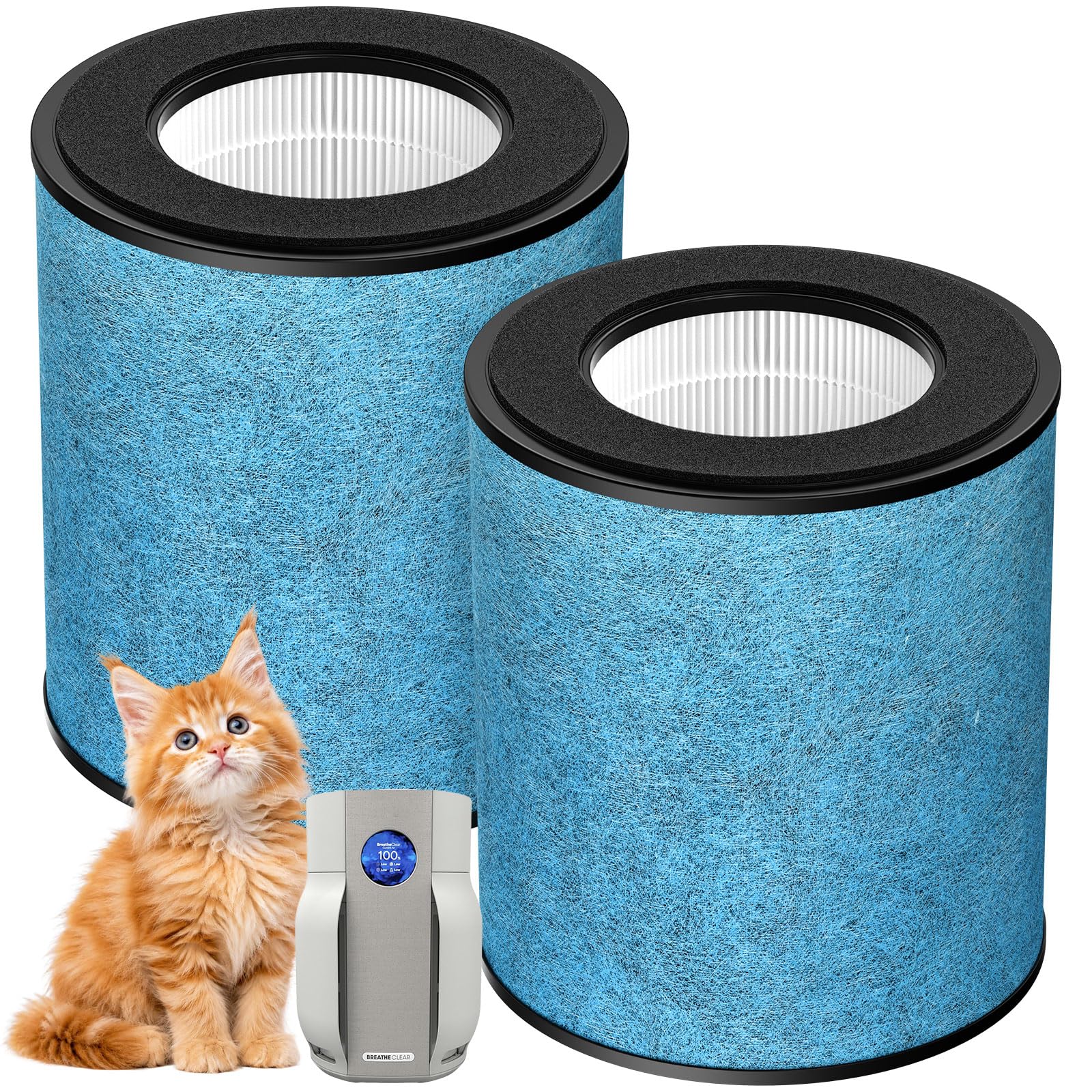 2-Pack HP162 Filter Replacement for Shark BreatheClear Air Purifier