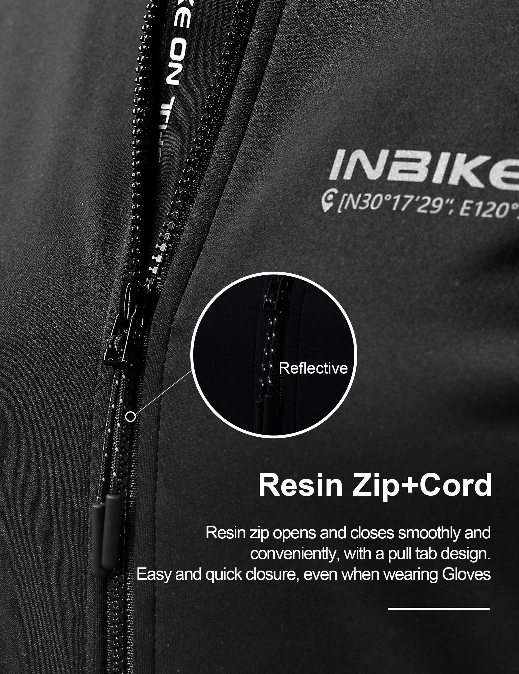 INBIKE Vestes Cyclisme Homme Hiver Veste VTT Thermique Coupe-Vent Maillot de vélo Haute Élasticité Softshell Vêtements d'hiver Manteaux de Sport LS023