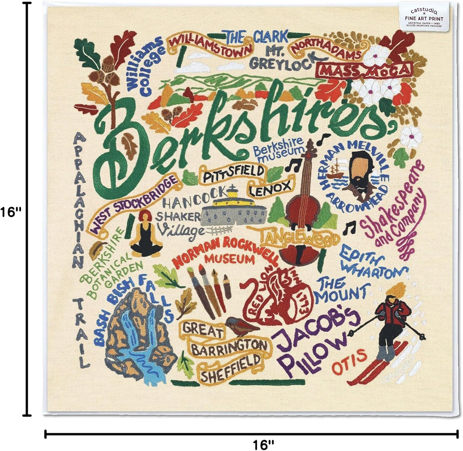 Catstudio Berkshires Fine Art Print - 8x8 | Geography Inspired Gallery Wall Art