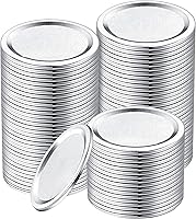 Vista 8 de 72 tapas de conservas con anillos de boca regular, para frascos Ball, Kerr – Tapas de metal tipo Mason para conservas – 100% de ajuste y herméticas