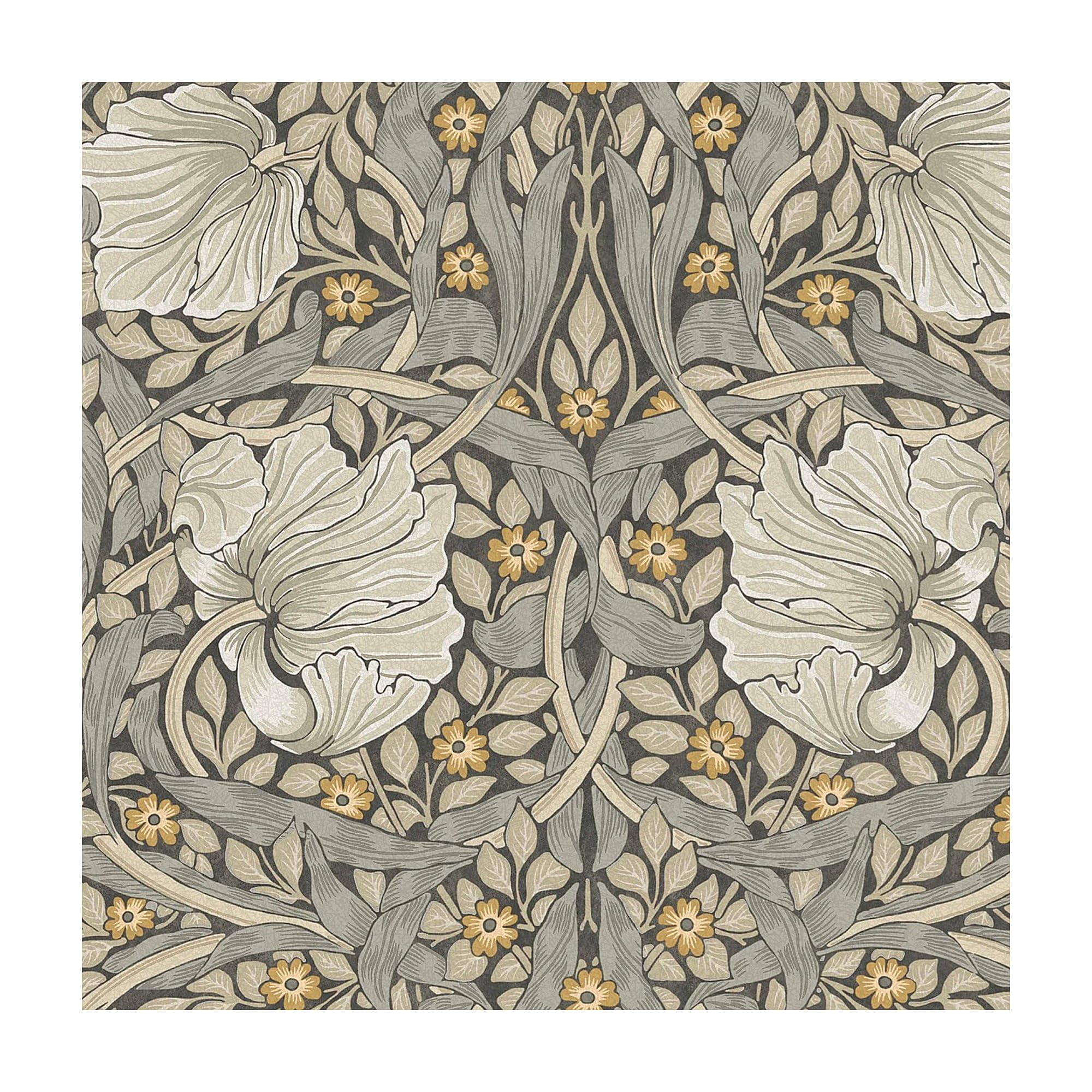 William Morris Gallery Collection Grey Pimpernel Smooth Wallpaper from B&Q