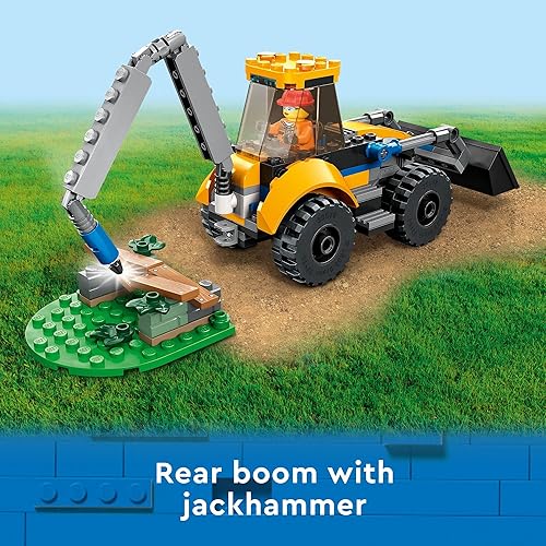 Miniatura 4 de LEGO City Construction Digger 60385 - Juguete de construcción - Modelo de excavadora con herramientas y minifiguras, juego de construcción de