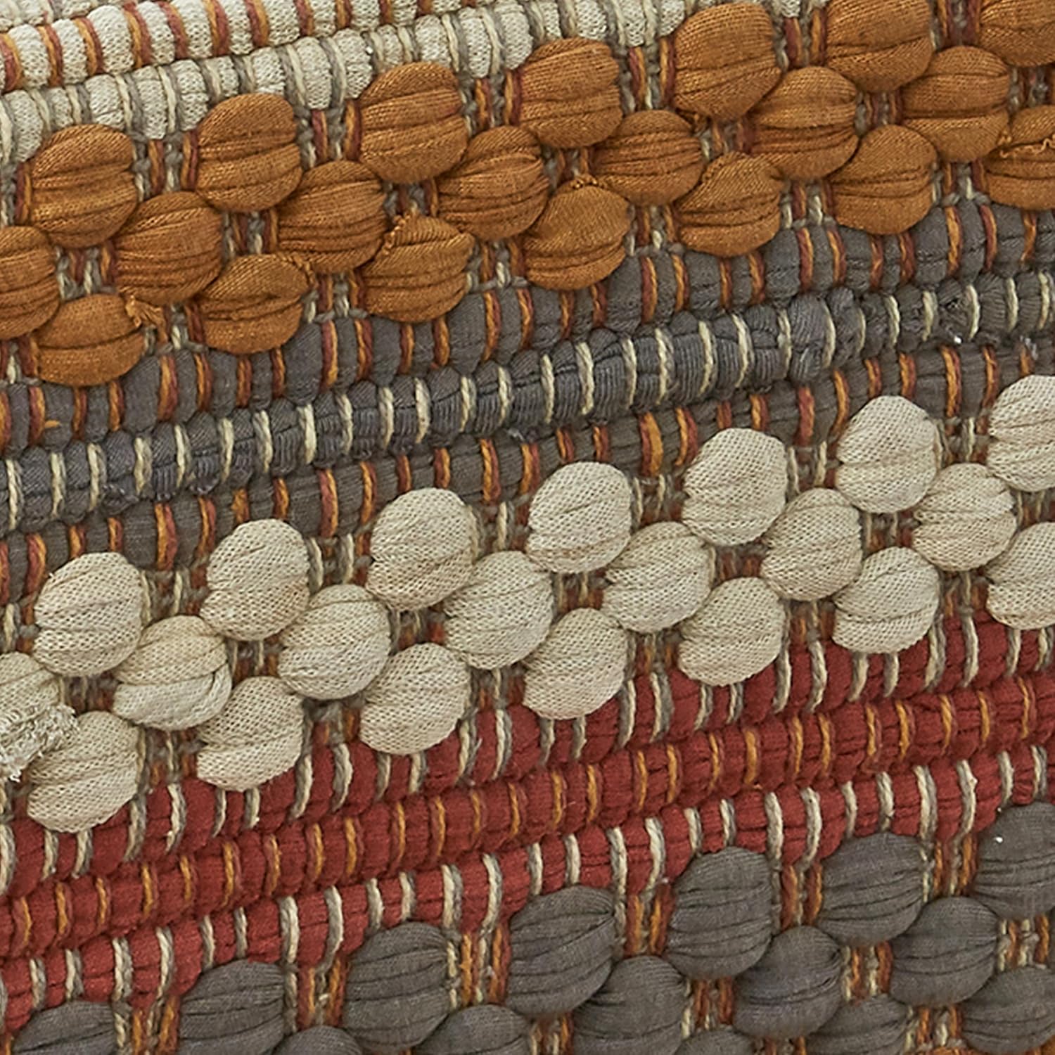 Park Designs Gathered Pumpkin Chindi Table Runner | 13" x 54" Braided Cotton Woven Fall Runner | Rustic Farmhouse Autumn Dining Decor in Orange & Cream | Durable & Washable Textured Tabletop Accent