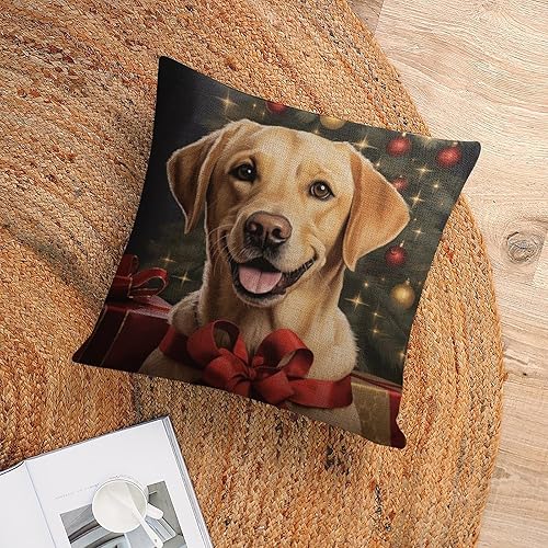Miniatura 6 de Funda de almohada estampada con retrato de laboratorio de raza de perro amarillo serio, labrador retriever, fundas de cojín amarillas de laboratorio