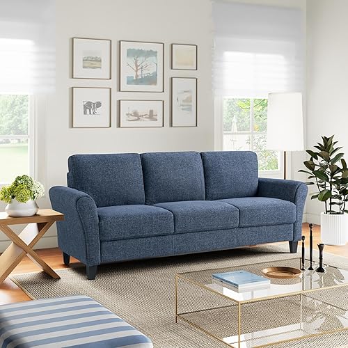 Lifestyle Solutions Watford Sofa with Rolled Arms, Blue