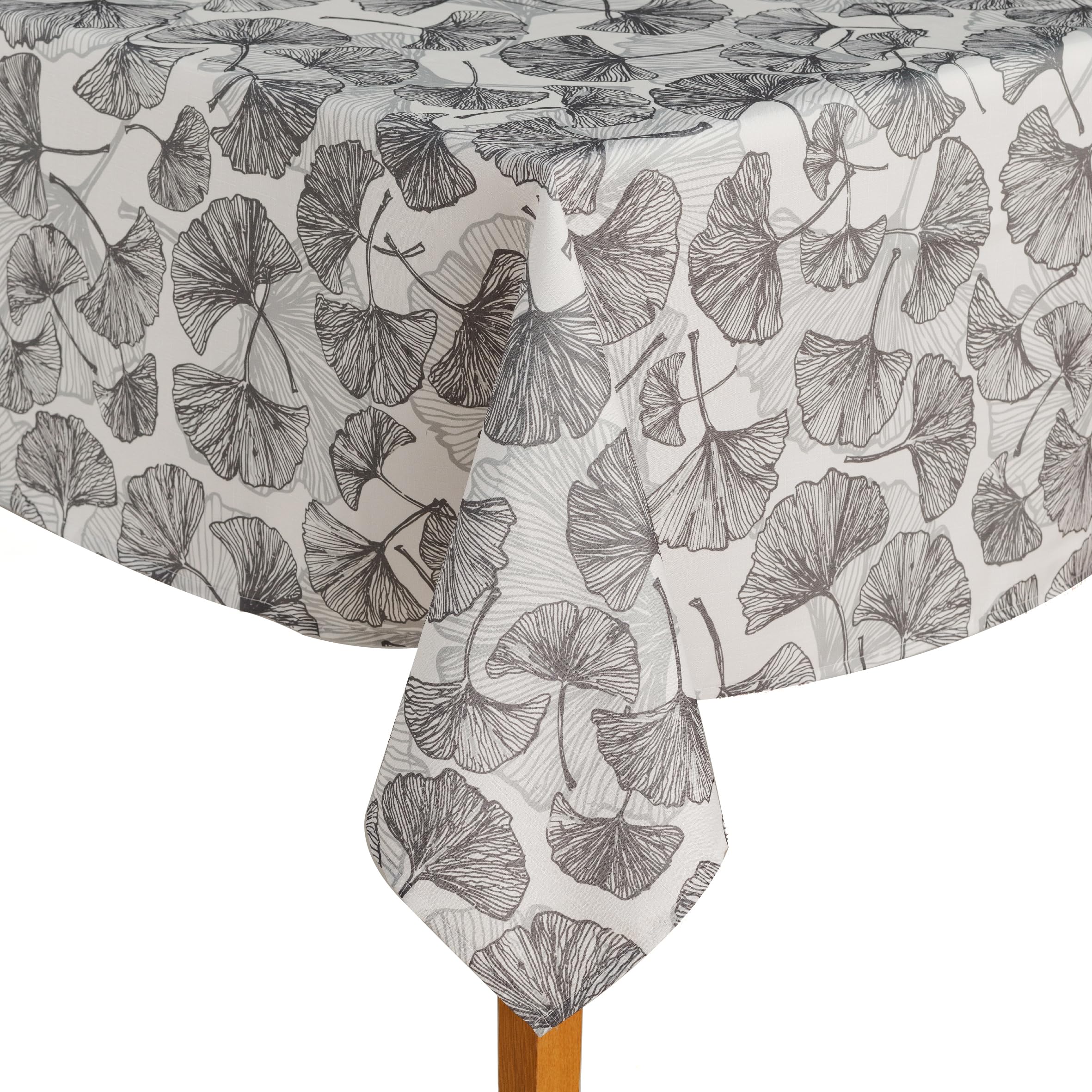 ESSEX - Tafelkleed Patels, 145 x 220 cm, tafelkleed, 100% polyester, afwasbaar, bloemen - zwart