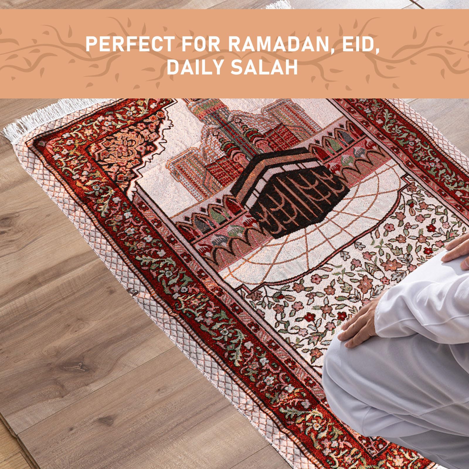 Risipu Muslim Prayer Rug,Portable Prayer Mat for Praying Men Women, and Kids, Prayer Set - Image 4