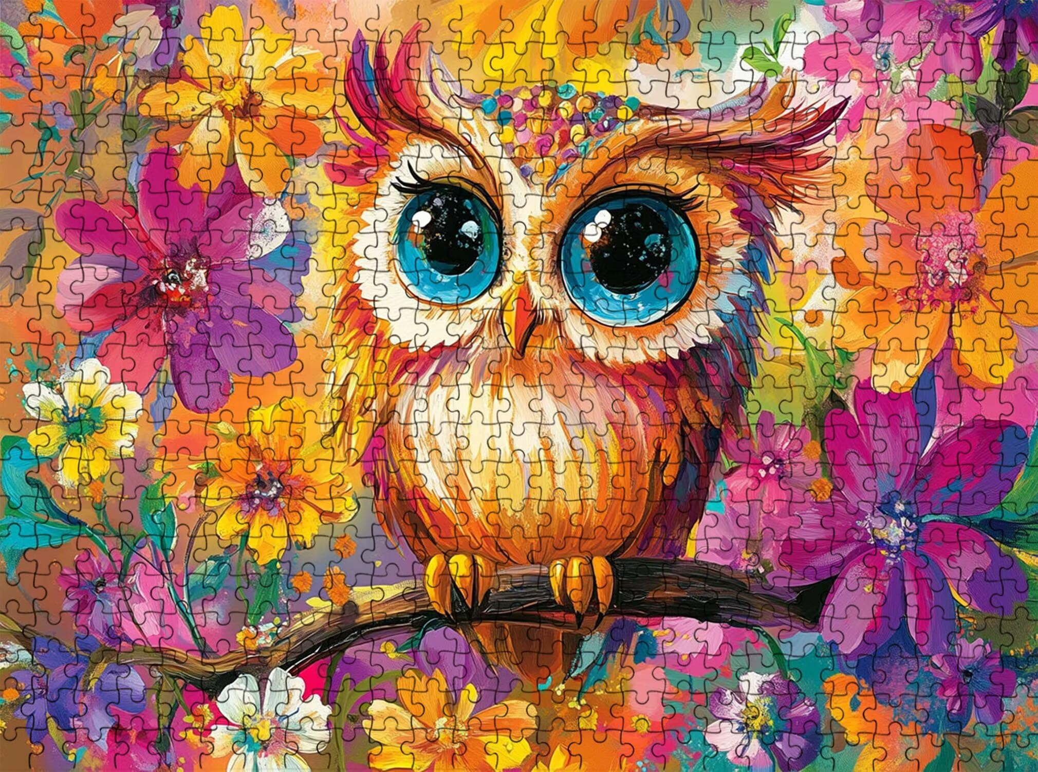 gufo Carino Puzzle 4000 Pezzi per Adulti, Puzzle in Legno - Collezione Classica con Poster Incluso - Sfida di Concentrazione e Passatempo Antistress, Gioco Educativo per Famiglia, 141 x 87 cm f0-723