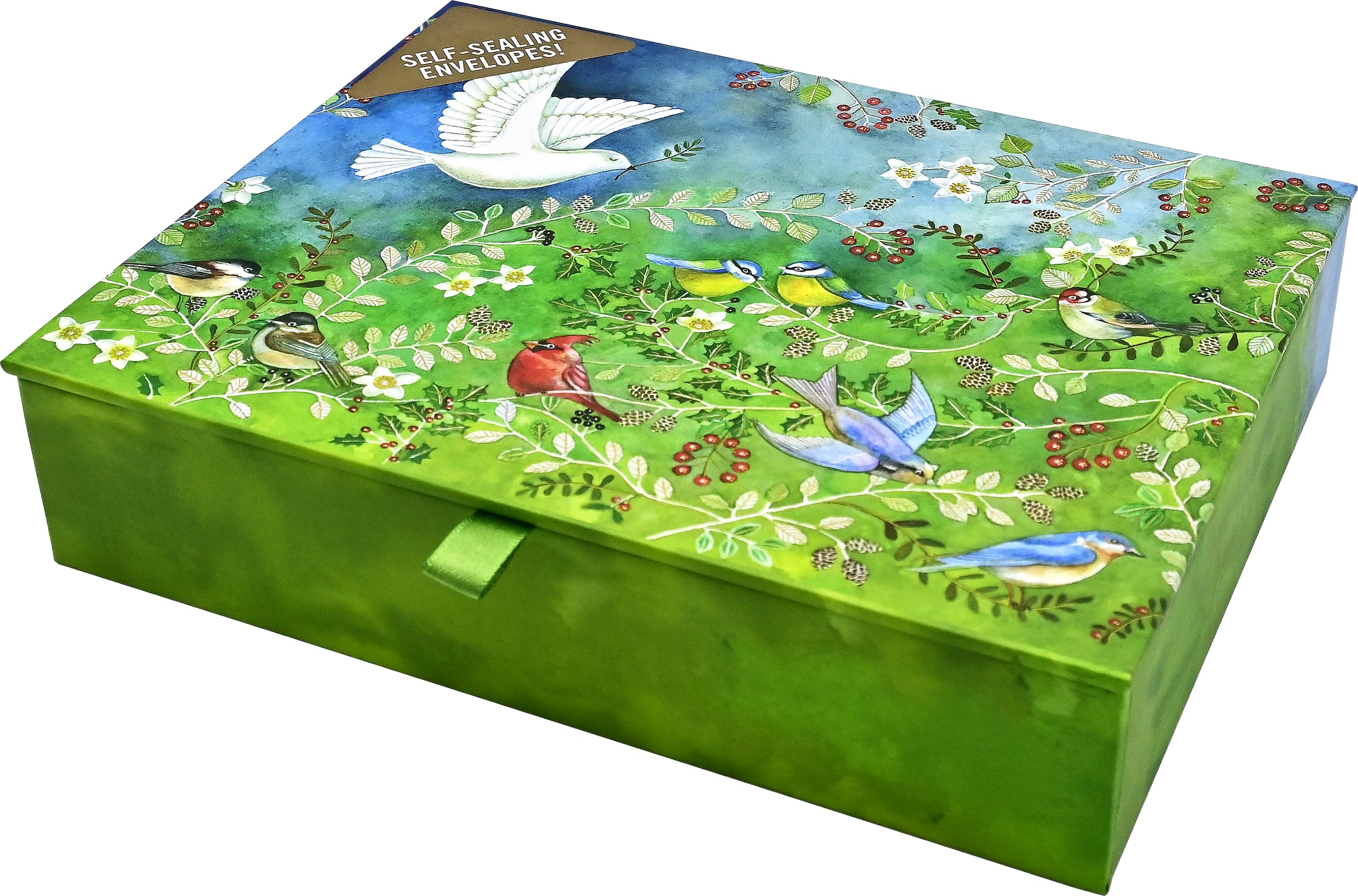 Birds and Holly Deluxe Boxed Holiday Cards (20 cards, 21 self-sealing envelopes), Multicolor, 7 x 5 inch - Image 4