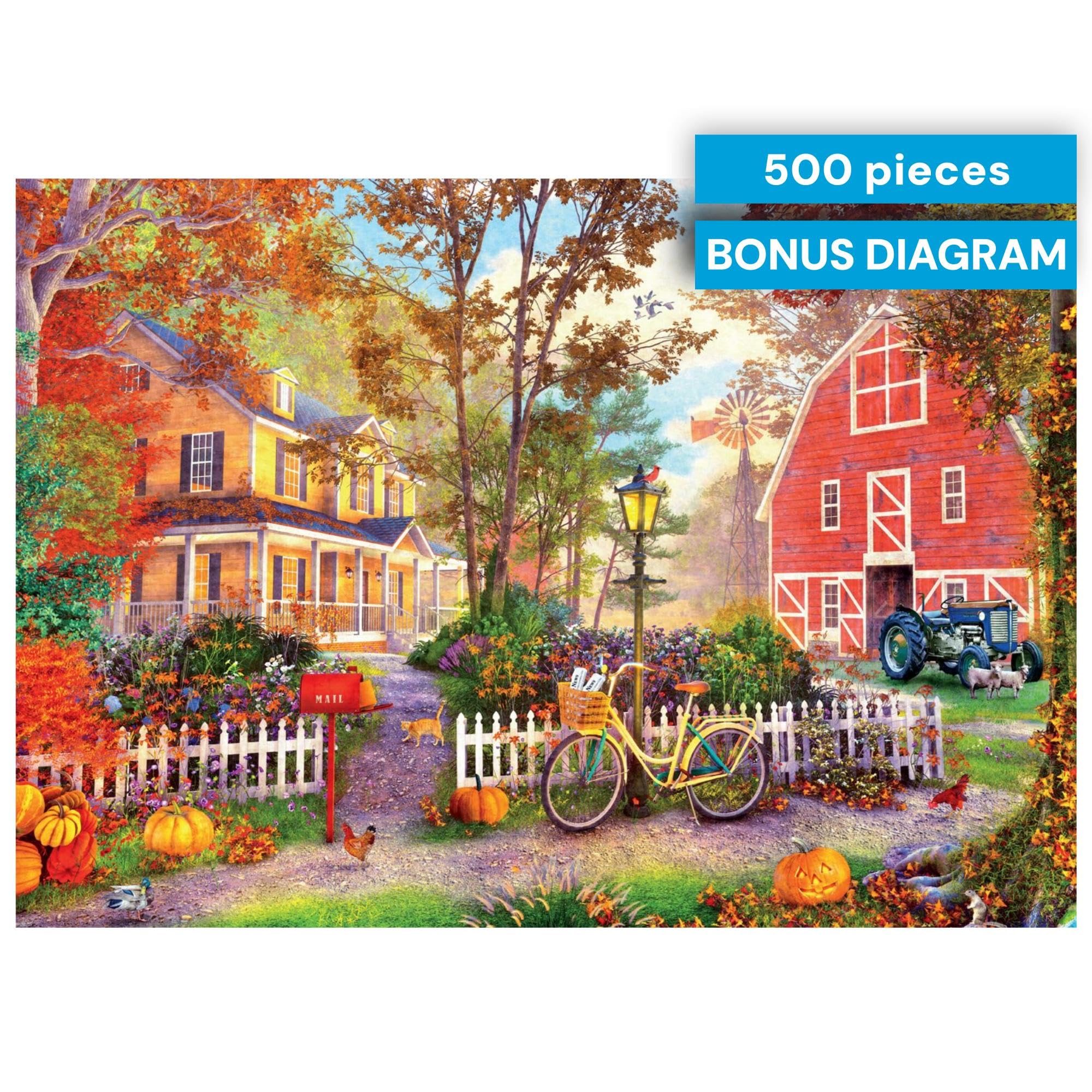 Buffalo Games - Country Life - Autumn Farmhouse - 500 Piece Jigsaw Puzzle