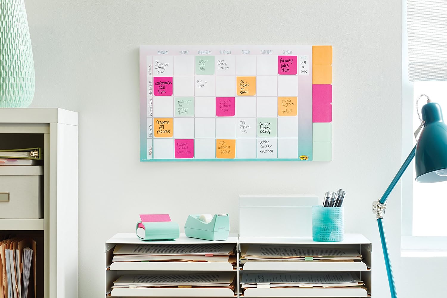 Post-it Pop-up Note Dispenser, Mint, 3x3 in, Pack includes dispenser and a 45-Sheet Pad of Pop-up Notes (WD-330-COL-MT)