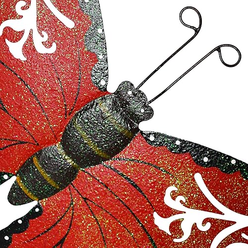 Miniatura 7 de Aecipl Decoración de jardín con estacas de mariposa de metal, letrero decorativo para césped para interiores y exteriores, estaca para plantas,