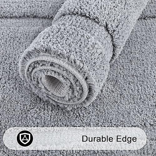 Miniatura 6 de SHACOS Alfombra de baño súper suave de 20 x 47 pulgadas de largo, antideslizante, alfombra de baño de microfibra lanuda para el suelo del baño,