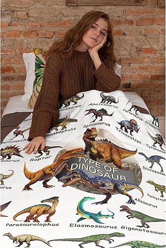 Miniatura 6 de Manta de franela de vellón de dinosaurio, manta de microfibra suave, acogedora, ligera, de lujo, 50 x 40 pulgadas, para niños