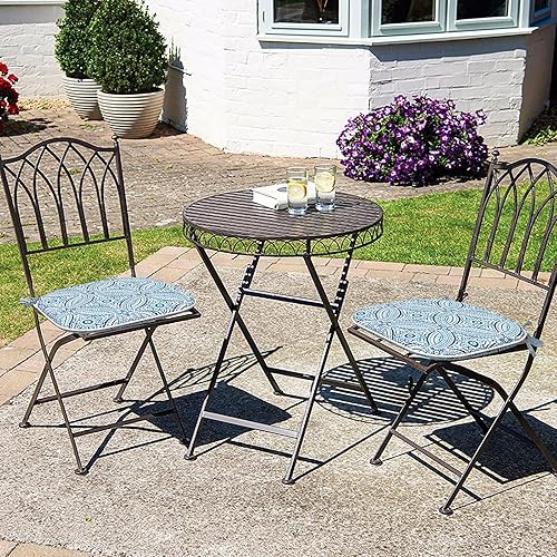 Miniatura 5 de TWLEAR Delancey Baltic - Cojines para sillas de interiores y exteriores, 16 x 17 pulgadas, cojines para sillas de patio con lazos, para todo tipo de