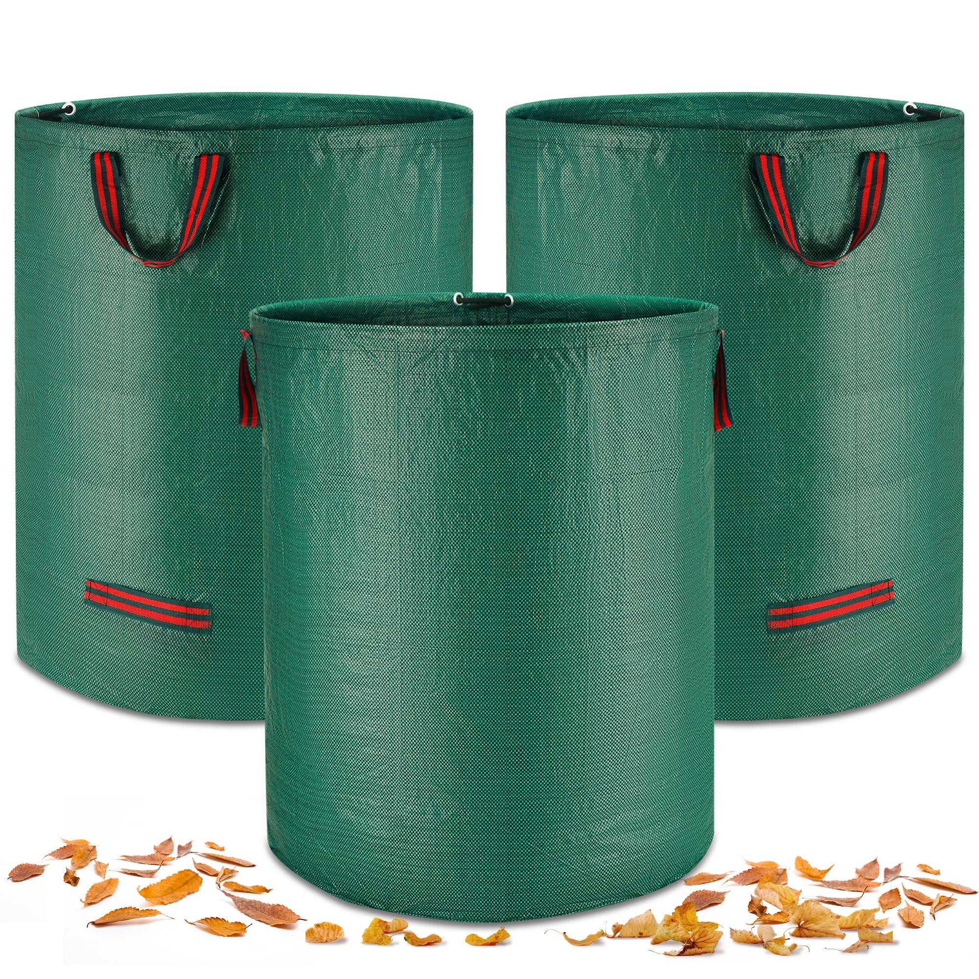 5X 272L Gartenabfallsack stabil - Groß Robust & Faltbar Gartensack für Gartenabfälle - Laubsack aus Polypropylen-Gewebe für Gras Laub Hecke Gartenabfall (5 Pack 272L)
