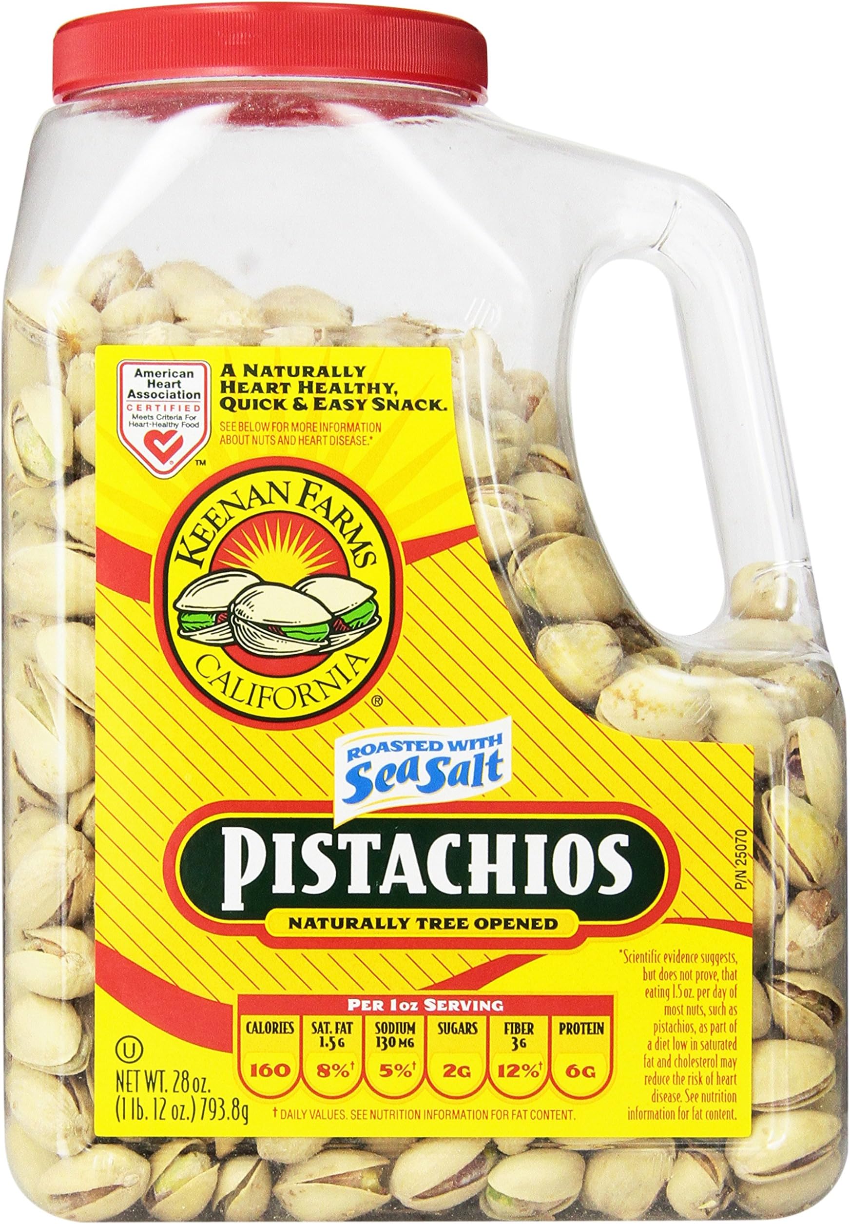 Keenan Farms In-Shell Pistachios with Sea Salt Jug, 28 Ounce