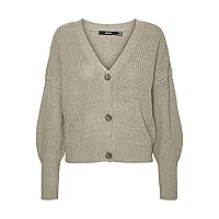 VERO MODA Vmlea LS V-Neck Cuff Cardigan Noos, Maglione Donna