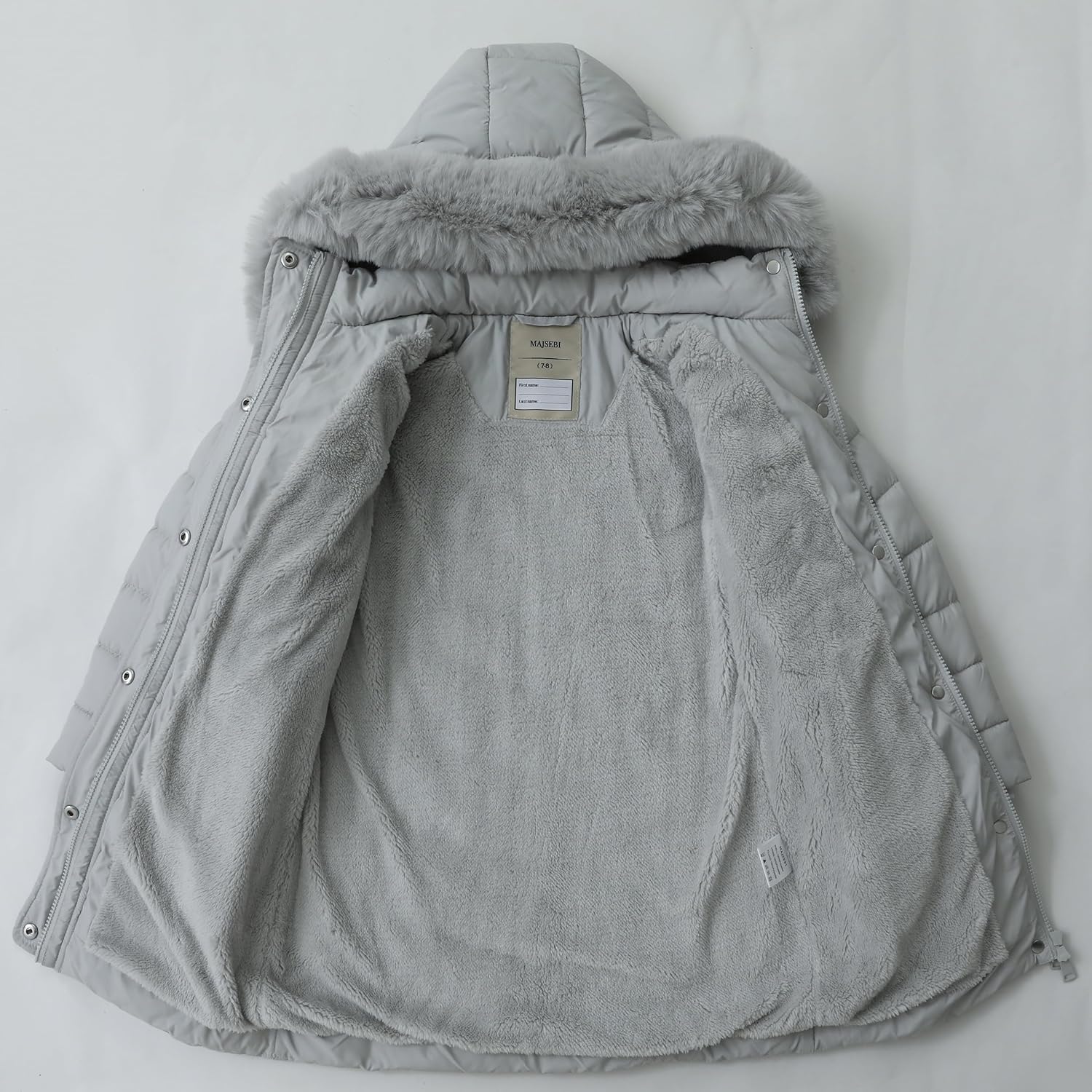 Girls Long Puffer Jacket with Faux Fur Hood,Winter Warm Down Coat for Kids Outerwear - Image 3