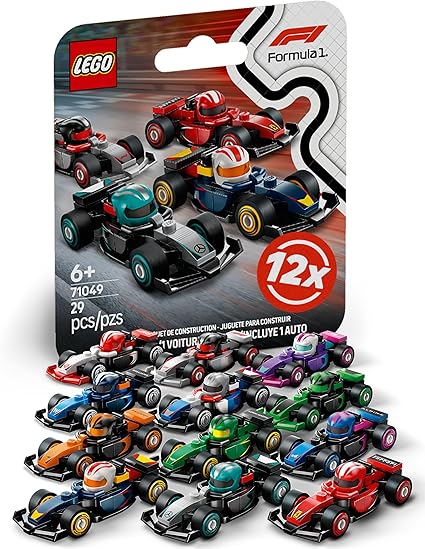 BRICK Flip Serie di auto da corsa Lego F1 con 12 auto di Formula 1: set completo di minifigure Lego Serie
