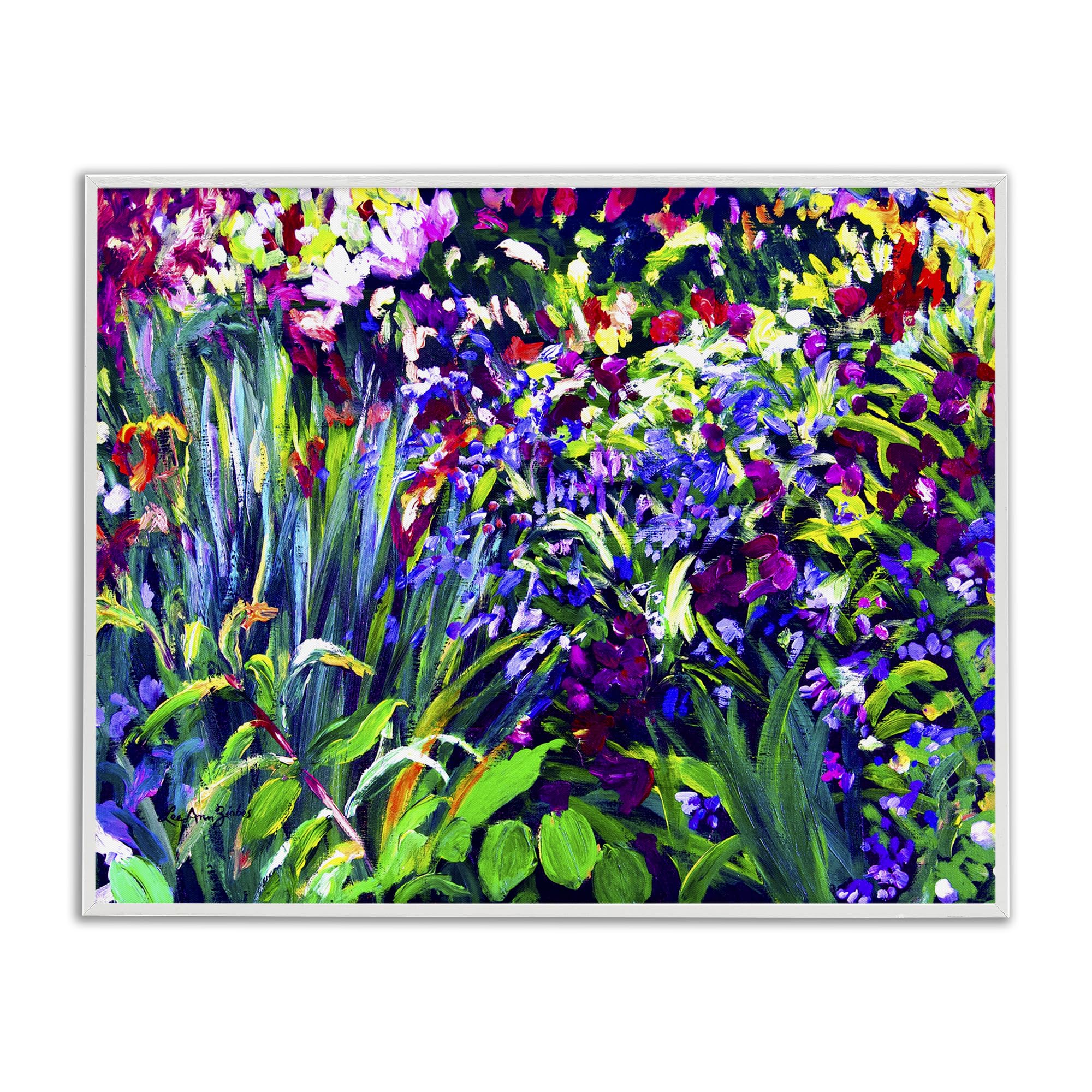 Stupell Industries Coastal White (Textured) 'Vibrant Confetti Garden'| Framed Giclee Art