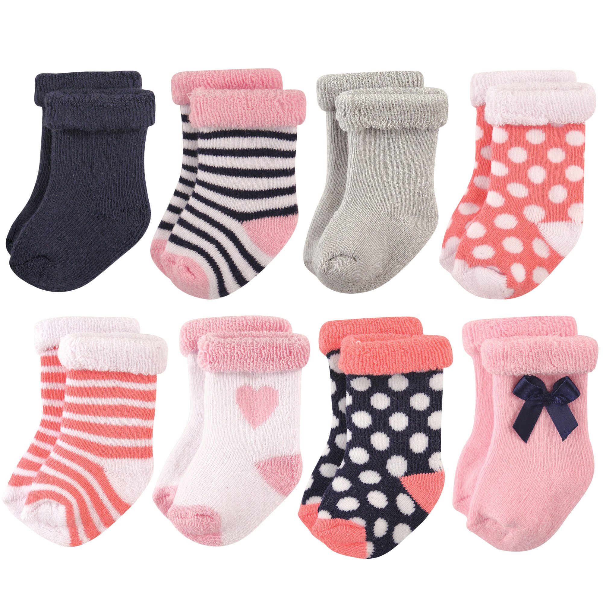 Hudson Baby Baby 8-pack Cotton Rich Newborn and Terry Socks