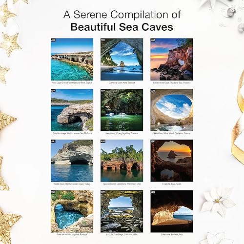 Miniatura 3 de RED EMBER Sea Caves - Calendario mensual de pared colgante 2024  12 x 24 pulgadas abierto  Papel grueso y resistente  Regalar  Viajes escénicos de