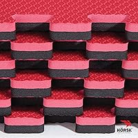 Vista 21 de Norsk Alfombrillas de ejercicio reversibles de doble cara de 1/2 pulgada de espuma para gimnasio en casa, azulejos de espuma EVA entrelazados