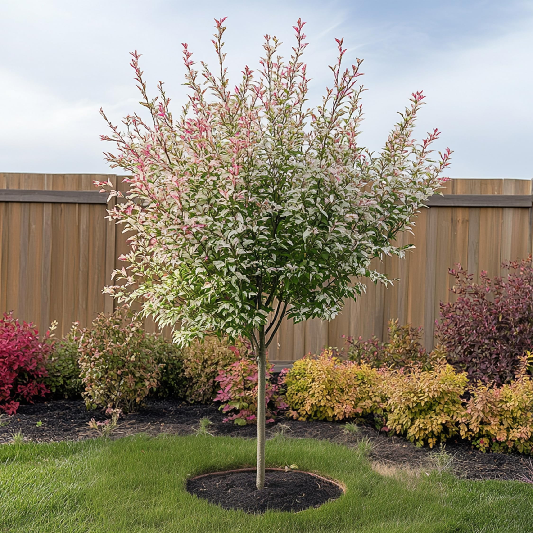 Plant in a Box - Salix integra 'Flamingo' - Set de 2 - Plante exterieur jardin persistant - Saule crevette - Saule panaché - Pot 17cm - Hauteur 60-80cm