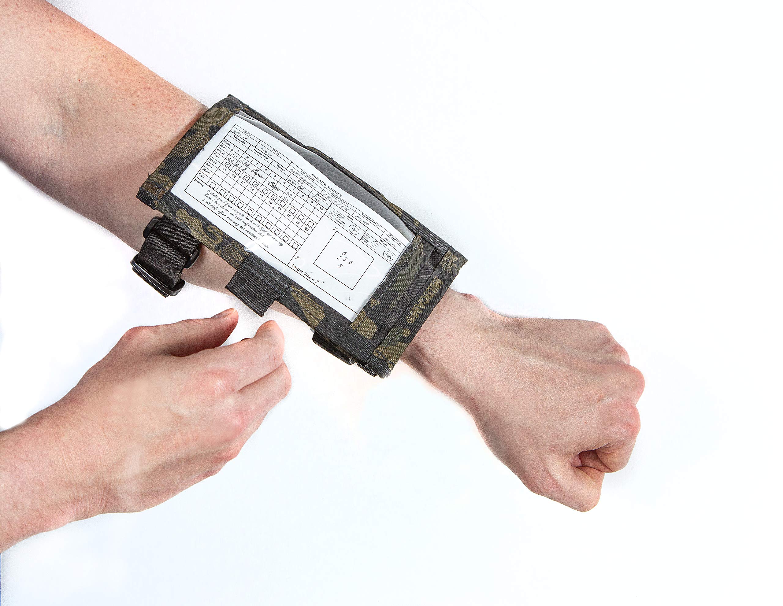 Raine Tactical Gear Shooters Armband Sleeve - QB Sleeve - Wrist Sleeve - Shooting Range Accessories - Wrist Map Holder - Military Arm Pouch (Multicam Black)