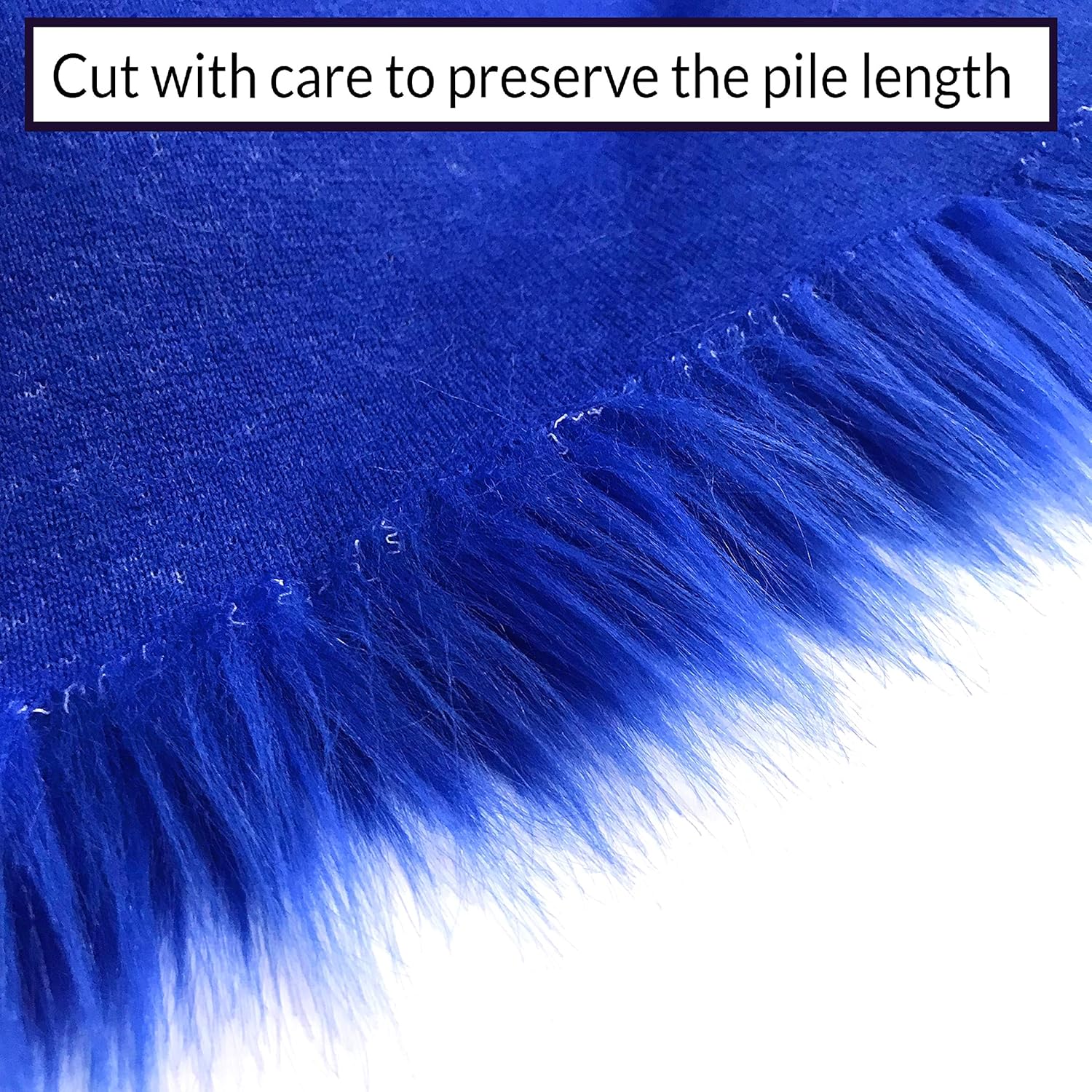 Bianna Royal Blue Luxury Faux Fur Fabric, 60 inches Wide Options, American Seller, Luxury Shag Shaggy Material for Crafting, Sewing, Costumes, Fursuits, Home Decor (10x60 inches)