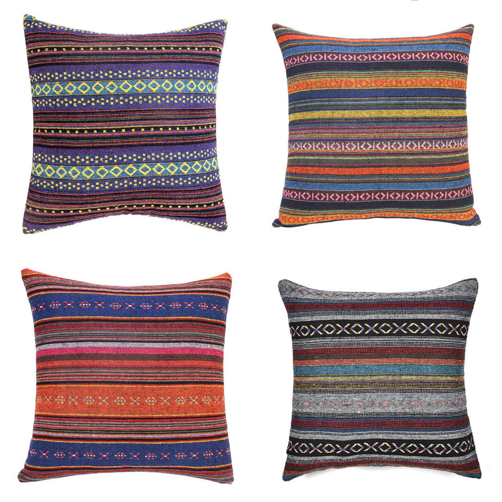 Taie d'oreiller 60x60 en lin pour canapé moderne violet orange