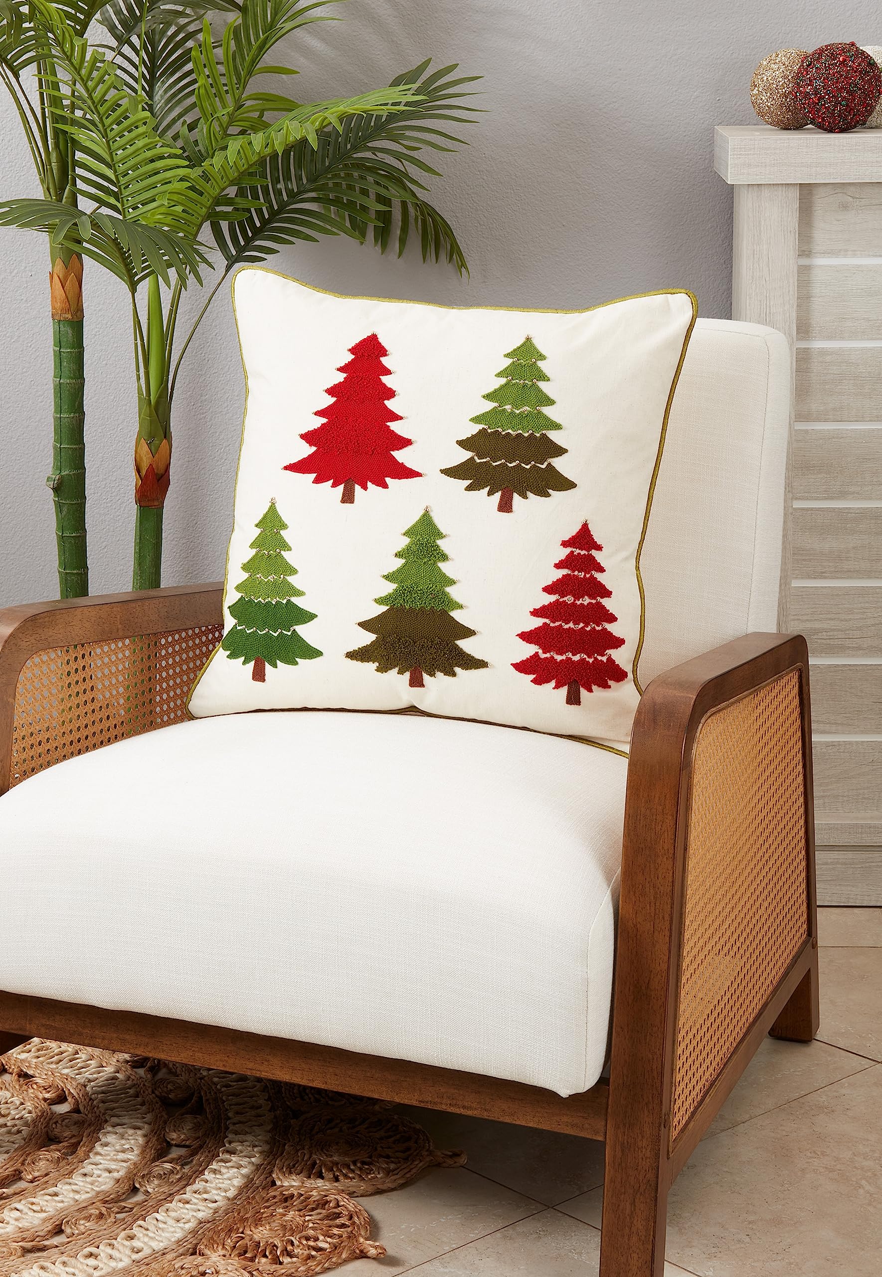 Amazon.co.jp: SARO LIFESTYLE 刺繍入りクリスマスツリークッション