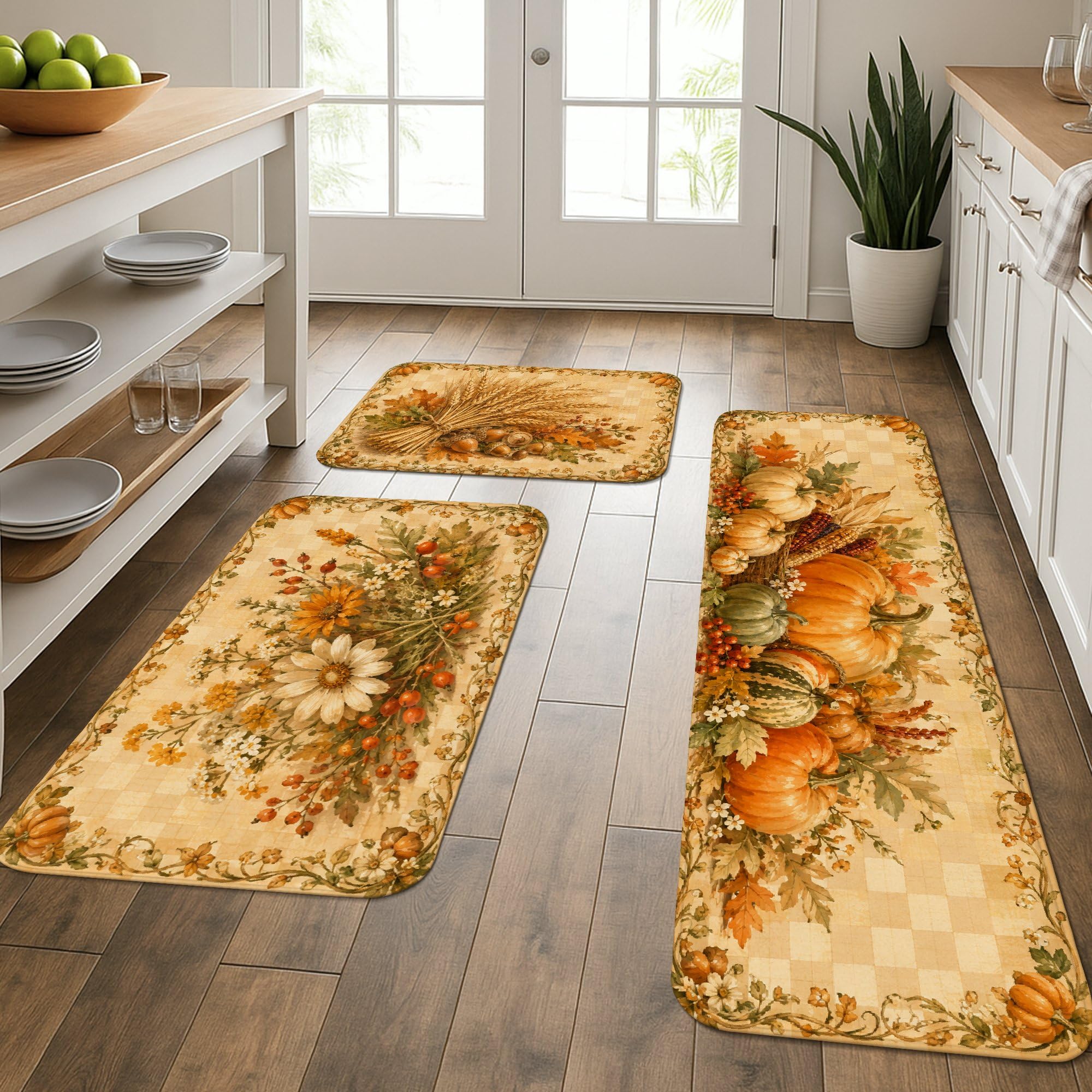 Tapis de cuisine rustiques orange pour habiller l'évier et la buanderie