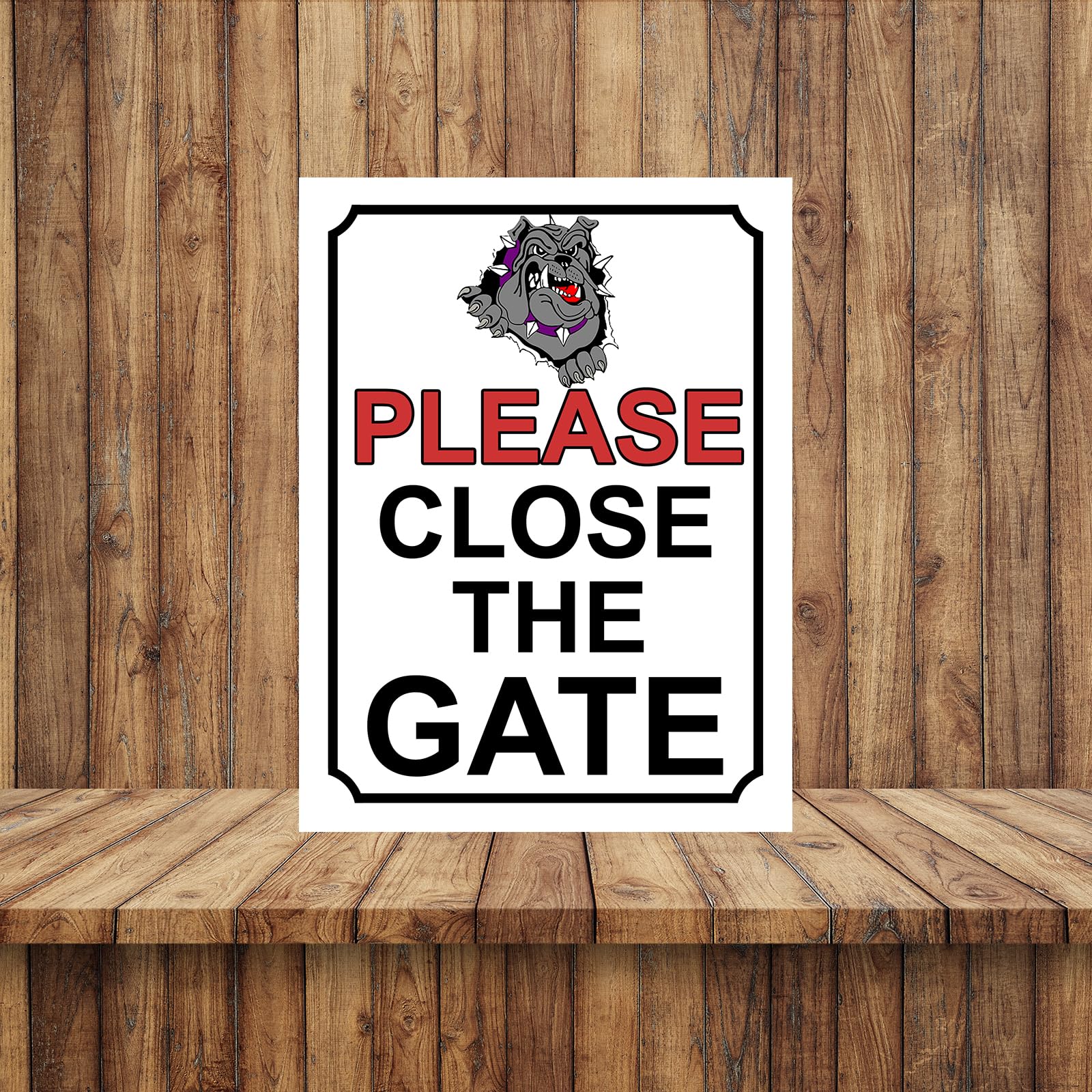 PLEASE CLOSE THE GATE BULLDOG THEME METAL SIGN 267MM X 200MM (32H1L) LARGE 10" X 8", Mixed - Image 3