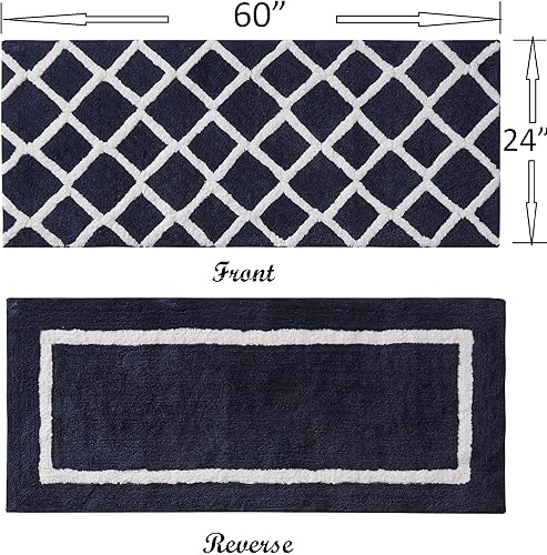 Miniatura 5 de Madison Park Bittman - Alfombra de baño reversible de pelo alto, lujosa alfombra de baño de felpa copetuda absorbente, de secado rápido, diseño