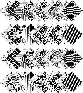 Soimoi Precut 10-inch Geometric Prints Cotton Fabric Bundle Quilting Squares Charm Pack DIY Patchwork Sewing Craft- White & Black