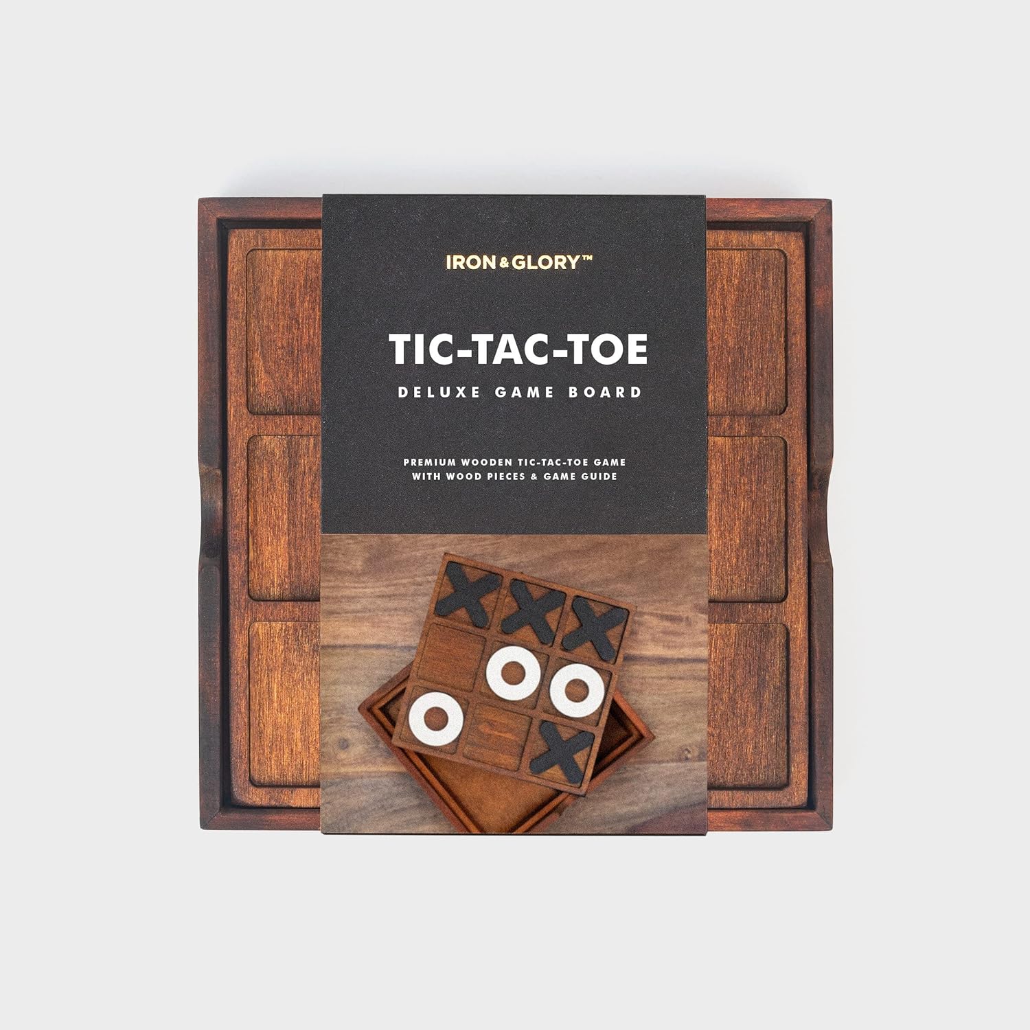 Iron & Gory | Noughts and Crosses | Wooden Board Games for Adults | Travel Games | Tic Tac Toe Game | Classic Board Game & Mini | Portable Travel for Adults | 2 Player Classic
