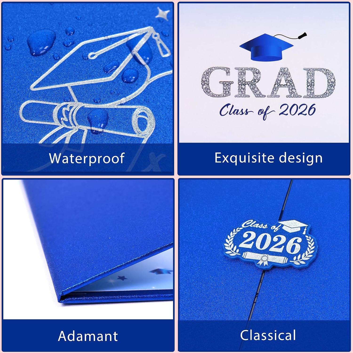 Crenics Blue Graduation Decorations Class of 2026