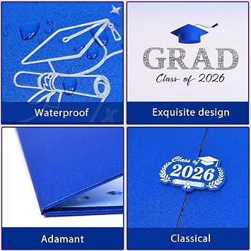 Crenics Blue Graduation Decorations Class of 2026