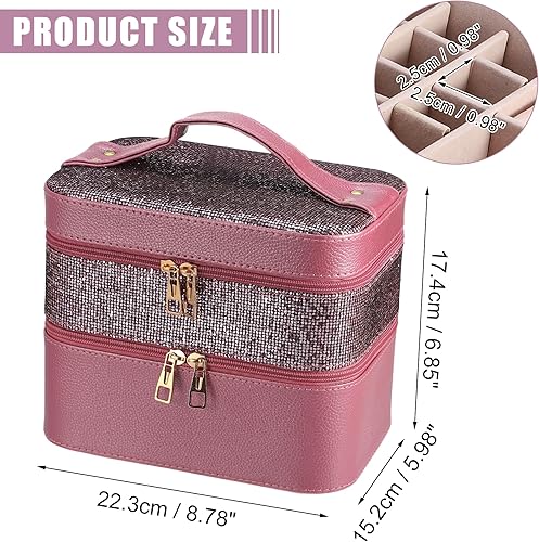 Miniatura 4 de VOCOSTE Bolsa de esmalte de uñas, funda de transporte para esmalte de uñas con capacidad para 44 botellas, organizador de juegos de arte de uñas,