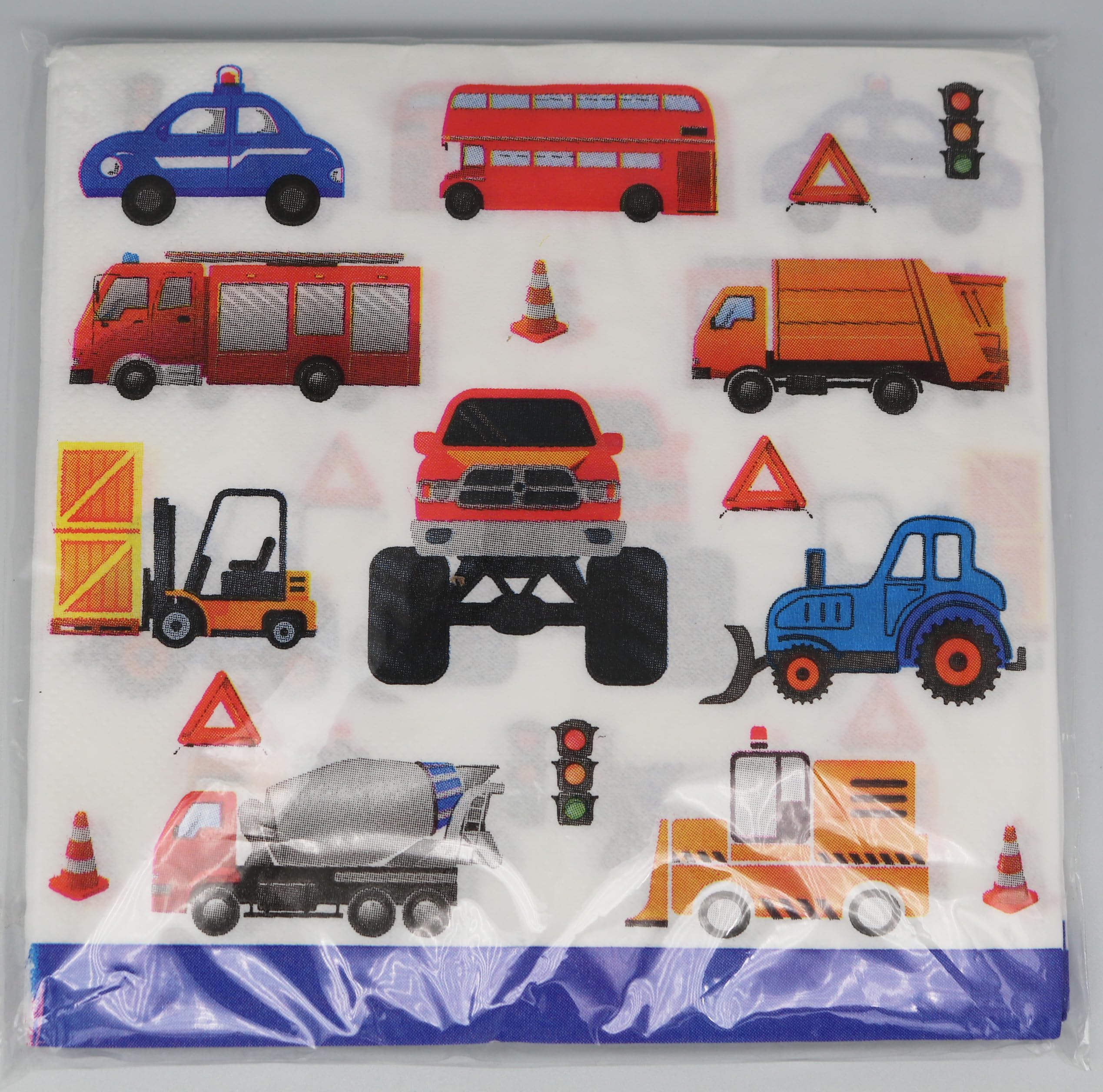 Stoviglie per feste a tema, per bambini, per escavatori, per la costruzione, per feste, include bandiere triangolari, piatti di carta, bicchieri di carta, tovaglioli di carta e tovaglie per 20 ragazzi