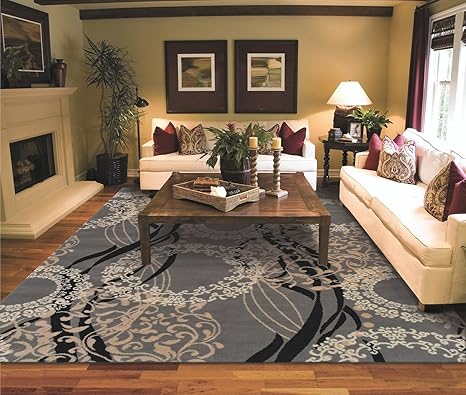 Amazon Com Large Area Rugs For Living Room 8x10 Gray Home Kitchen